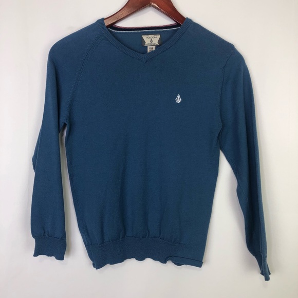Volcom Sweater Preppy School Long Sleeve Boys Embroidered Logo Class Casual - Picture 8 of 8